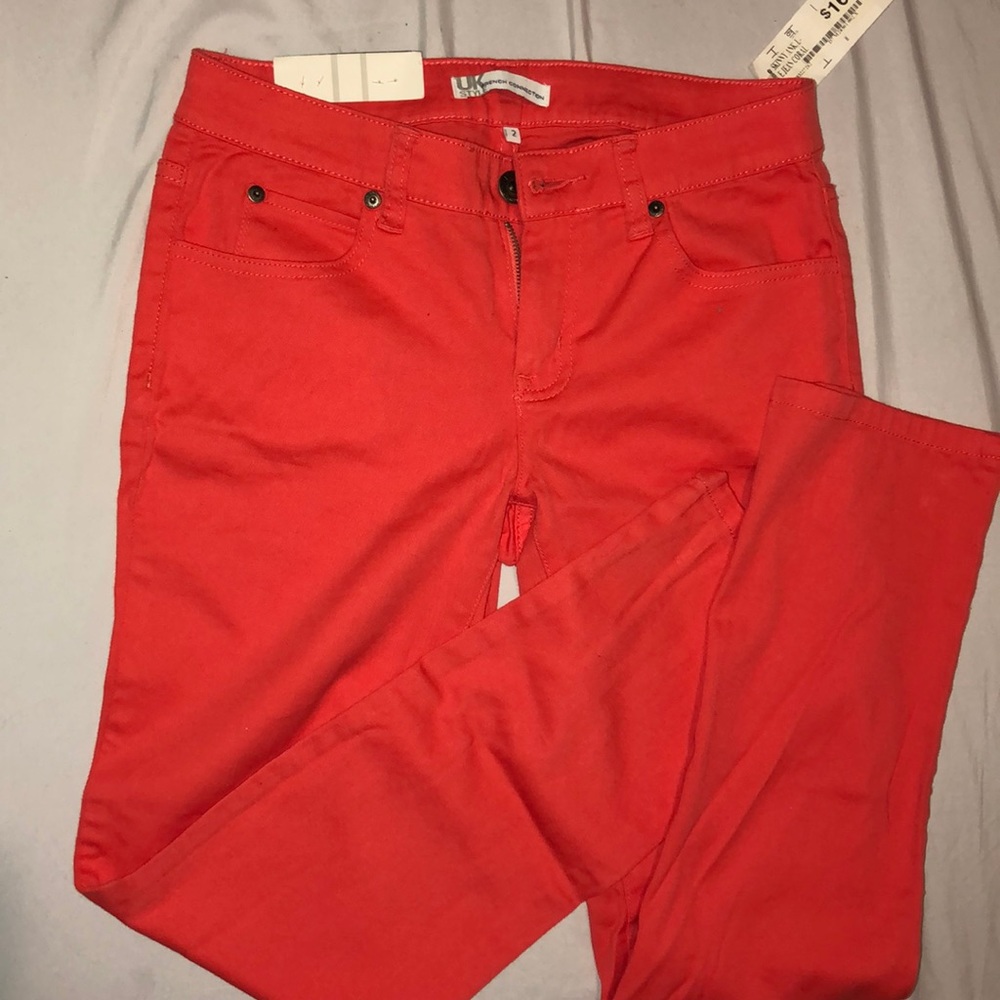 Coral skinny jeans